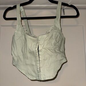 Garage Lace-Trimmed Corset Top